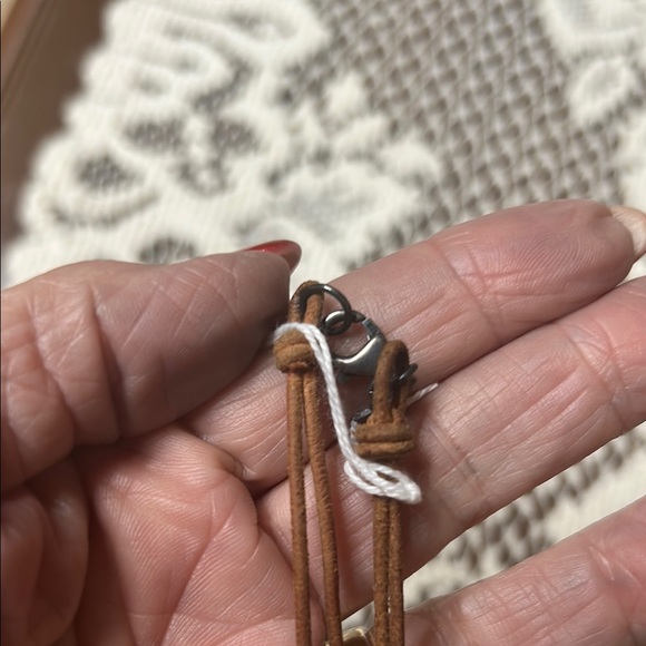 Silpada Boho Charm Necklace with Beads and leather chain - Picture 4 of 5